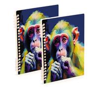 Waassud Monkey Spiral Notebooks for Work College Detachable Ruled Notebooks Journal Note Book 60 Pages A5 Office Supplies 1 Pack