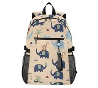 Waassud Monkeys Riding on Elephants Laptop Backpack for Women Men, 20L Casual Travel Backpack with 14 Inch Notebook Compartment, Lightweight Daypack for College Work Business Outdoor