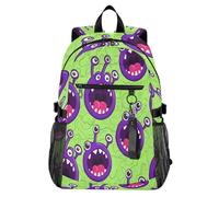 Waassud Monsters Laptop Backpack for Women Men, 20L Casual Travel Backpack with 14 Inch Notebook Compartment, Lightweight Daypack for College Work Business Outdoor