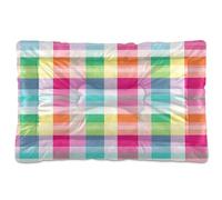 Waassud Multicolor Plaid Thick Dog Bed Mat Non-Slip Chew-Resistant Pet Bed for Dogs Cats Soft Washable Kennel Crate Pad for Floor Sofa Car 36" x 24"