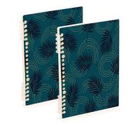 Waassud Navy Tropical Palm Fronds Spiral Notebooks for Work College Detachable Ruled Notebooks Journal Note Book 60 Pages A5 Office Supplies 1 Pack