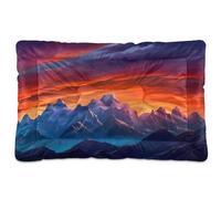 Waassud Oil Painting Mountain(2) Thick Dog Bed Mat Non-Slip Chew-Resistant Pet Bed for Dogs Cats Soft Washable Kennel Crate Pad for Floor Sofa Car 18" x 24"