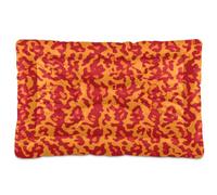 Waassud Orange Leopard Print Thick Dog Bed Mat Non-Slip Chew-Resistant Pet Bed for Dogs Cats Soft Washable Kennel Crate Pad for Floor Sofa Car 36" x 24"