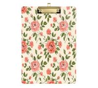 Waassud Painterly Vintage Florals Clipboard with Storage Acrylic Writing Board Low Profile Clip Decorative Organizer for Nurses Office Home 12" x 9"