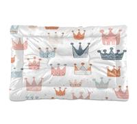 Waassud Pastel Colored Crown Thick Dog Bed Mat Non-Slip Chew-Resistant Pet Bed for Dogs Cats Soft Washable Kennel Crate Pad for Floor Sofa Car 36" x 24"