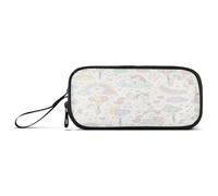 Waassud Pastel Horse Dreams Pencil Case Large Capacity Pen Holder 3 Compartment Stationery Pen Bag Nylon Zipper Pouch for Office Artist
