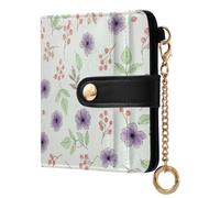 Waassud Pastel Lavender Flower Wallet Women RFID Blocking PU Leather Holder