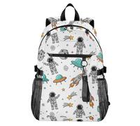 Waassud Playful Astronauts Laptop Backpack for Women Men, 20L Casual Travel Backpack with 14 Inch Notebook Compartment, Lightweight Daypack for College Work Business Outdoor