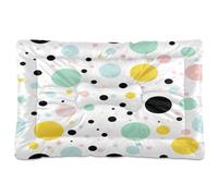 Waassud Playful Dots Thick Dog Bed Mat Non-Slip Chew-Resistant Pet Bed for Dogs Cats Soft Washable Kennel Crate Pad for Floor Sofa Car 18" x 24"