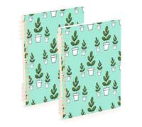 Waassud Potted Green Leaves Spiral Notebooks for Work College Detachable Ruled Notebooks Journal Note Book 60 Pages A5 Office Supplies 1 Pack