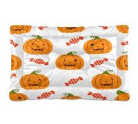 Waassud Pumpkins and Candy Thick Dog Bed Mat Non-Slip Chew-Resistant Pet Bed for Dogs Cats Soft Washable Kennel Crate Pad for Floor Sofa Car 18" x 24"