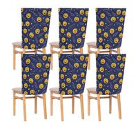 Waassud Pumpkins Line-art Bats Chair Back Covers Stretch Dining Slipcovers