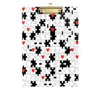 Waassud Puzzle Piece Clipboard with Storage Acrylic Writing Board Low Profile Clip Decorative Organizer for Nurses Office Home 12" x 9"