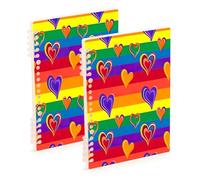 Waassud Rainbow Heart Spiral Notebooks for Work College Detachable Ruled Notebooks Journal Note Book 60 Pages A5 Office Supplies 1 Pack