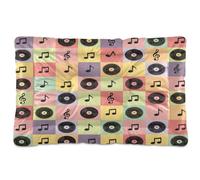 Waassud Records Music Note Thick Dog Bed Mat Non-Slip Chew-Resistant Pet Bed for Dogs Cats Soft Washable Kennel Crate Pad for Floor Sofa Car 18" x 24"