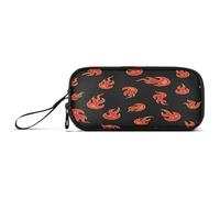 Waassud Red Dancing Flames Pencil Case Large Capacity Pen Holder 3 Compartment Stationery Pen Bag Nylon Zipper Pouch for Office Artist