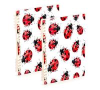 Waassud Red Ladybirds Spiral Notebooks for Work College Detachable Ruled Notebooks Journal Note Book 60 Pages A5 Office Supplies 2 Pack