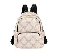 Waassud Ribbons Bows Diamonds fashion Backpack for Women Lightweight Casual Quilted Daypack Fashion Travel Backpack Purse for Work Gym College S