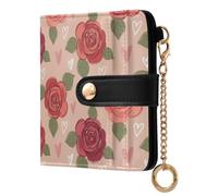 Waassud Roses Hearts Wallet Women RFID Blocking PU Leather Card Holder