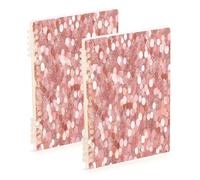 Waassud Rosy Gold Sequins Pattern Spiral Notebooks for Work College Detachable Ruled Notebooks Journal Note Book 60 Pages A5 Office Supplies 1 Pack