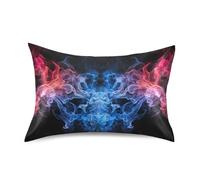 Waassud Satin Pillowcase for Hair and Skin Blue and White Smoke Pattern Smooth Silk Pillow Cases King Size Cooling Pillow Covers with Envelope Closure