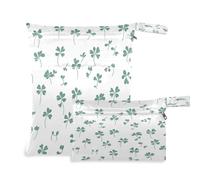 Waassud Shamrock Wet Dry Bag Reusable Wet Bags Organizer Diaper Bag Organizing Pouches with 2 Zippered Pockets for Swimsuit Gym Clothes