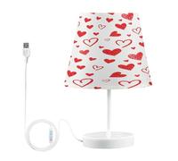 Waassud Simple Hearts Doodle Beside Table Lamp for Bedroom Desk Lamp 3 Color Temperatures with USB LED Nightstands Lamps for Living Room Office Small