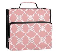 Waassud Simple Texture Zipper Binder 3 Ring with Shoulder Strap and Handle 1.5 Inch D-Ring 500 Sheets Expanding File Folder Organizer