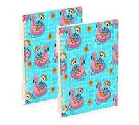 Waassud Skeleton on Flamingo Float Spiral Notebook Refillable A5 Ruled 1PCS