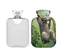 Waassud Sloth in Jungle Hot Water Bottle with Soft Cover Hot Water Bag for Pain Relief 2L Water Heating Pad for Neck Shoulder Medium