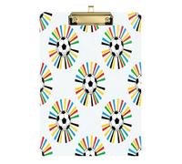 Waassud Soccer Ball Sunburst Stripes Clipboard with Storage Acrylic Writing Board Low Profile Clip Decorative Organizer for Nurses Office Home 12" x 9"