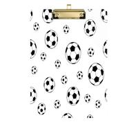 Waassud Soccer Pattern Clipboard with Storage Acrylic Writing Board Low Profile Clip Decorative Organizer for Nurses Office Home 12" x 9"