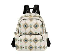 Waassud Southwestern-style Diamonds Backpack for Women Lightweight Casual Quilted Daypack Fashion Travel Backpack Purse for Work Gym College M