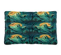 Waassud Spooky Graveyard Thick Dog Bed Mat Non-Slip Chew-Resistant Pet Bed for Dogs Cats Soft Washable Kennel Crate Pad for Floor Sofa Car 18" x 24"