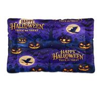 Waassud Spooky Halloween Night Thick Dog Bed Mat Non-Slip Chew-Resistant Pet Bed for Dogs Cats Soft Washable Kennel Crate Pad for Floor Sofa Car 18" x 24"
