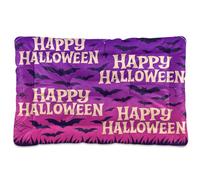 Waassud Spooky Halloween Theme Thick Dog Bed Mat Non-Slip Chew-Resistant Pet Bed for Dogs Cats Soft Washable Kennel Crate Pad for Floor Sofa Car 18" x 24"