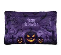 Waassud Spooky Halloween Thick Dog Bed Mat Non-Slip Chew-Resistant Pet Bed for Dogs Cats Soft Washable Kennel Crate Pad for Floor Sofa Car 18" x 24"