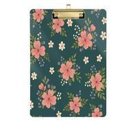 Waassud Spring Florals Clipboard with Storage Acrylic Writing Board Low Profile Clip Decorative Organizer for Nurses Office Home 12" x 9"