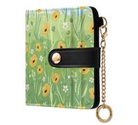 Waassud Spring Yellow Wildflowers Wallet Women RFID Blocking Leather Holder