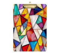 Waassud Stained Glass Style Clipboard with Storage Acrylic Clipboard Holder Clipboards for Nurses Office Clipboard Organizer 12" x 9"