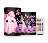 Waassud Sweet Spooky Ghost Flameless Candles Battery Operated LED 2 Pack