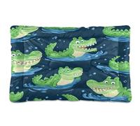 Waassud Swimming Crocodiles Thick Dog Bed Mat Non-Slip Chew-Resistant Pet Bed for Dogs Cats Soft Washable Kennel Crate Pad for Floor Sofa Car 18" x 24"