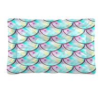 Waassud Thick Dog Bed Mat Scales Gradient Blue Non-Slip Pet Bed for Dogs Cats Soft Washable Kennel Crate Pad for Floor Sofa Car 18" x 24"