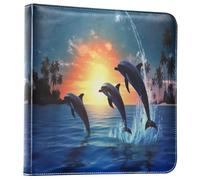 Waassud Three Dolphins Photo Album 4x6 5x7 6x8 DIY Photo Book Self Adhesive 3 Ring Album Scrapbook for Wedding Anniversary