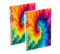 Waassud Tie Dye Spiral Notebooks for Work College Detachable Ruled Notebooks Journal Note Book 60 Pages A5 Office Supplies 1 Pack
