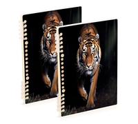 Waassud Tiger Spiral Notebooks for Work College Detachable Ruled Notebooks Journal Note Book 60 Pages A5 Office Supplies 2 Pack