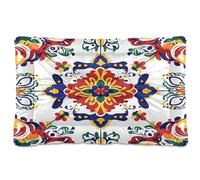 Waassud Traditional Mexican Tiles Thick Dog Bed Mat Non-Slip Chew-Resistant Pet Bed for Dogs Cats Soft Washable Kennel Crate Pad for Floor Sofa Car 18" x 24"