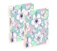 Waassud Tropical Hibiscus Floral Spiral Notebooks for Work College Detachable Ruled Notebooks Journal Note Book 60 Pages A5 Office Supplies 2 Pack