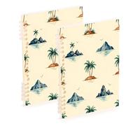 Waassud Tropical Island Spiral Notebooks Refillable A5 Ruled 2 Pack