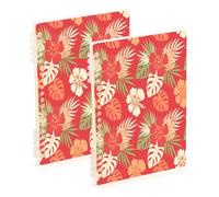 Waassud Tropical Leaves Floral Spiral Notebooks for Work College Detachable Ruled Notebooks Journal Note Book 60 Pages A5 Office Supplies 1 Pack